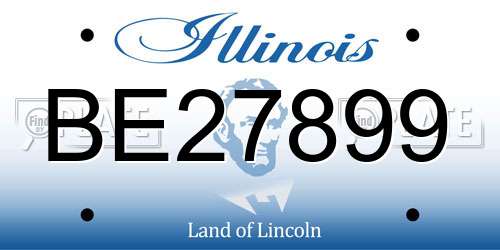 BE27899 Illinois License Plate