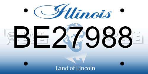 BE27988 Illinois License Plate