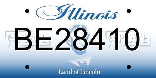 BE28410 Illinois License Plate