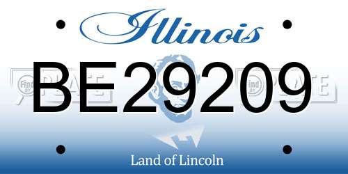 BE29209 Illinois License Plate