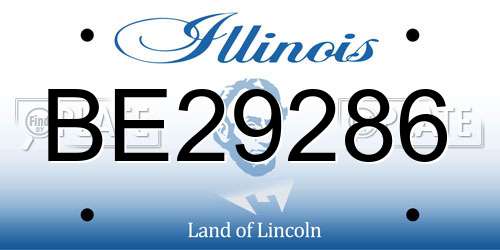 BE29286 Illinois License Plate