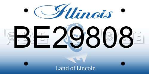 BE29808 Illinois License Plate