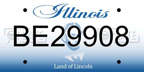 BE29908 Illinois License Plate