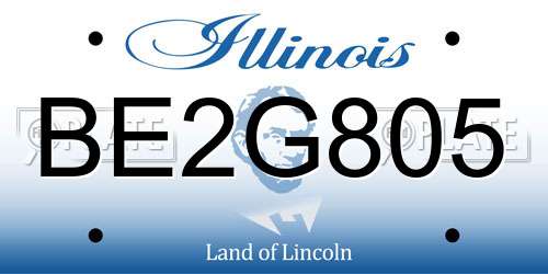 BE2G805 Illinois License Plate