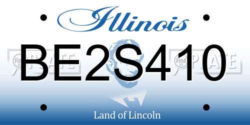 BE2S410 Illinois License Plate