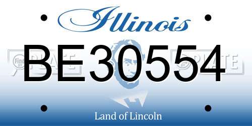 BE30554 Illinois License Plate