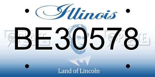 BE30578 Illinois License Plate