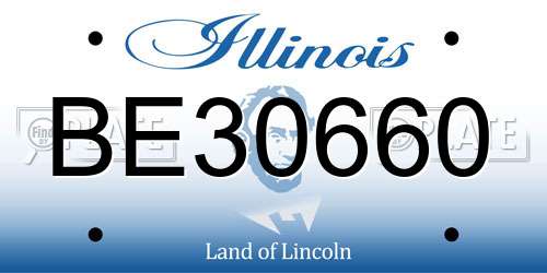 BE30660 Illinois License Plate