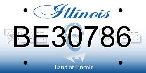 BE30786 Illinois License Plate