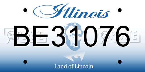 BE31076 Illinois License Plate