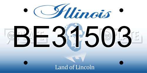 BE31503 Illinois License Plate