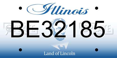 BE32185 Illinois License Plate