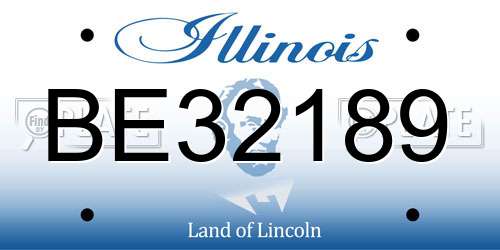 BE32189 Illinois License Plate