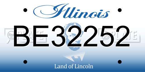 BE32252 Illinois License Plate