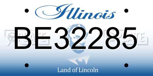 BE32285 Illinois License Plate