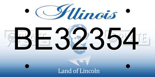 BE32354 Illinois License Plate