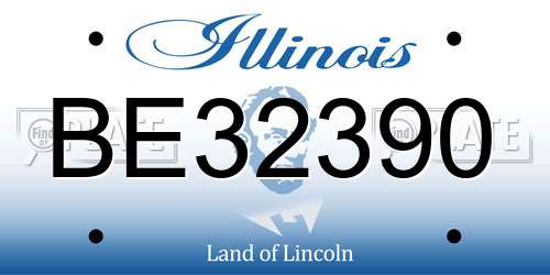 BE32390 Illinois License Plate
