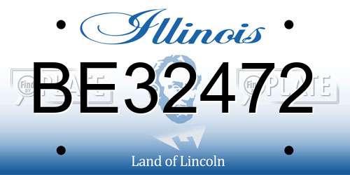 BE32472 Illinois License Plate