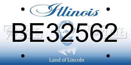 BE32562 Illinois License Plate