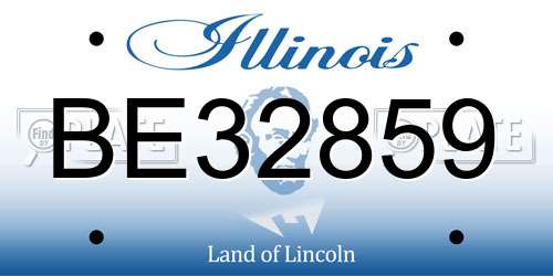 BE32859 Illinois License Plate