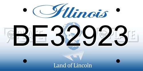 BE32923 Illinois License Plate