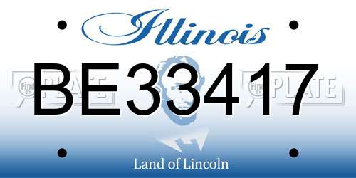 BE33417 Illinois License Plate