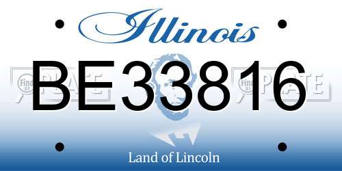 BE33816 Illinois License Plate