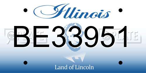 BE33951 Illinois License Plate