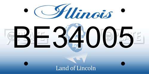 BE34005 Illinois License Plate