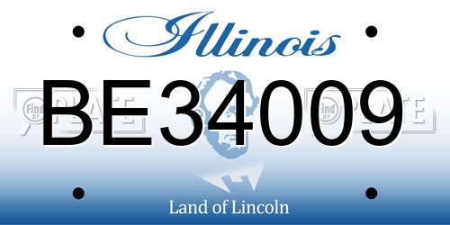 BE34009 Illinois License Plate