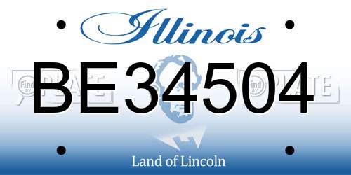 BE34504 Illinois License Plate