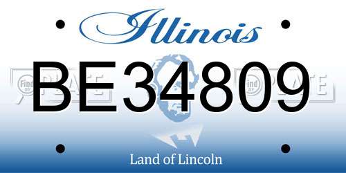 BE34809 Illinois License Plate