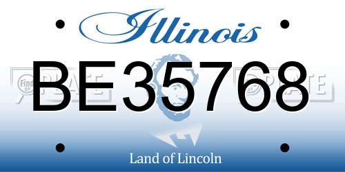 BE35768 Illinois License Plate