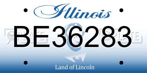 BE36283 Illinois License Plate