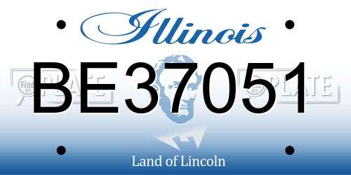 BE37051 Illinois License Plate