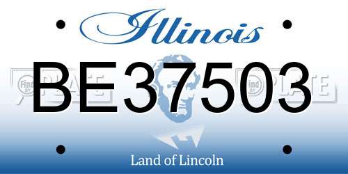 BE37503 Illinois License Plate