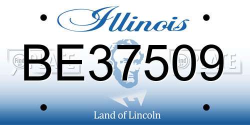 BE37509 Illinois License Plate