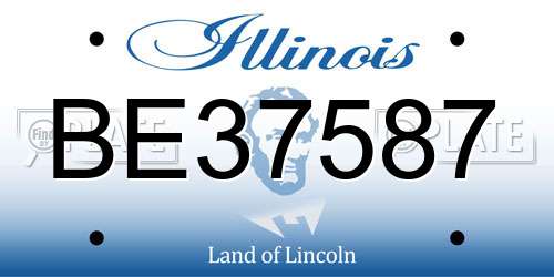 BE37587 Illinois License Plate