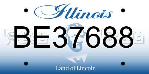 BE37688 Illinois License Plate