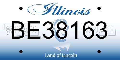 BE38163 Illinois License Plate