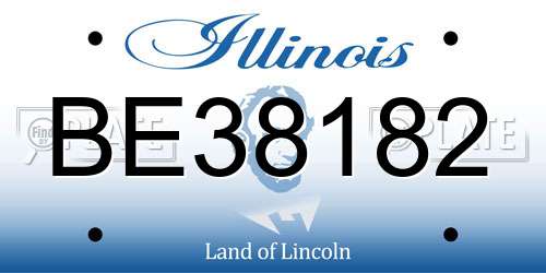 BE38182 Illinois License Plate
