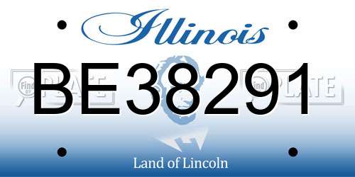 BE38291 Illinois License Plate