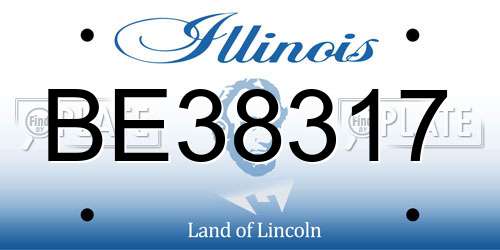 BE38317 Illinois License Plate