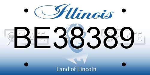 BE38389 Illinois License Plate