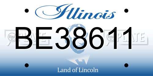 BE38611 Illinois License Plate