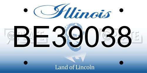 BE39038 Illinois License Plate