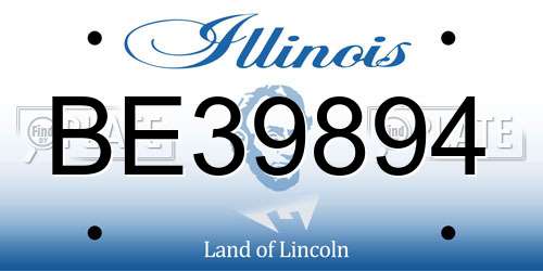 BE39894 Illinois License Plate