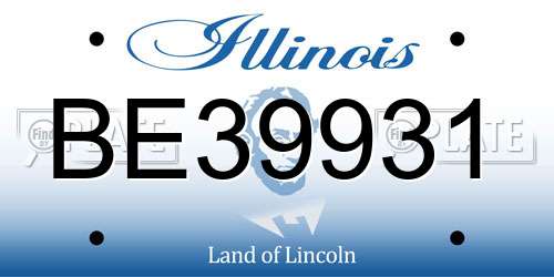 BE39931 Illinois License Plate