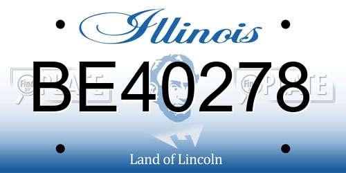 BE40278 Illinois License Plate