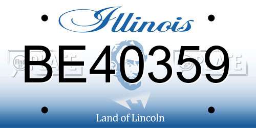 BE40359 Illinois License Plate